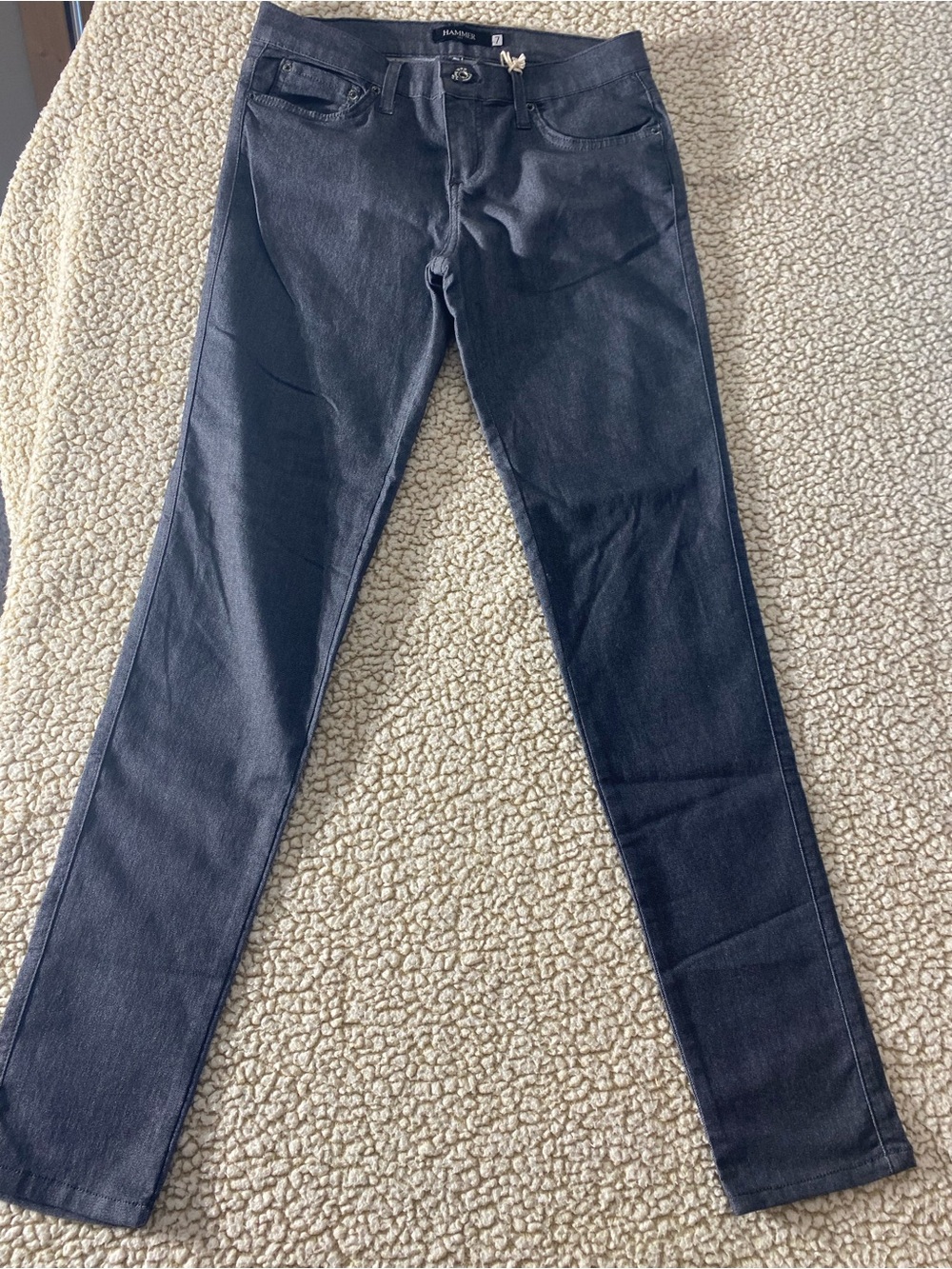 Hammer Y2K Women's Vintage Retro Dark Gray Slim Jeans USA Made Size 7